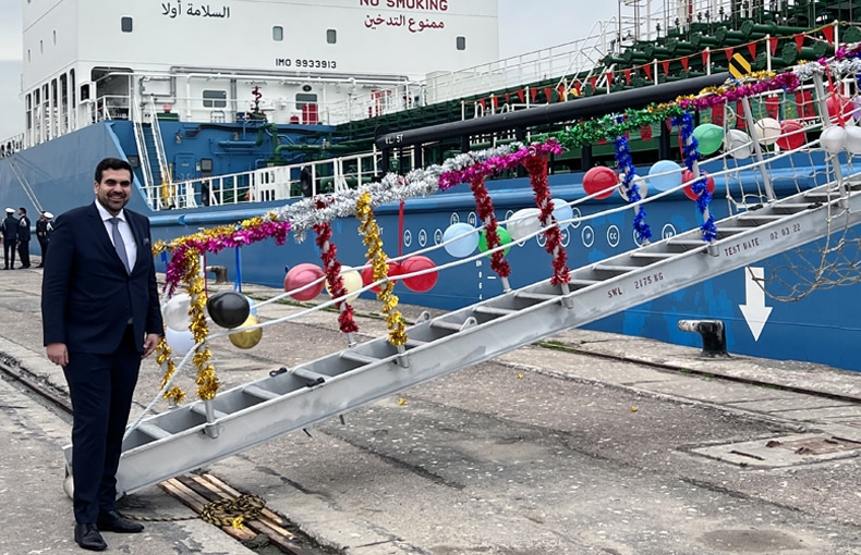 Ceremony of M/T Challah, Petrocab’s latest new-building vessel in Casablanca